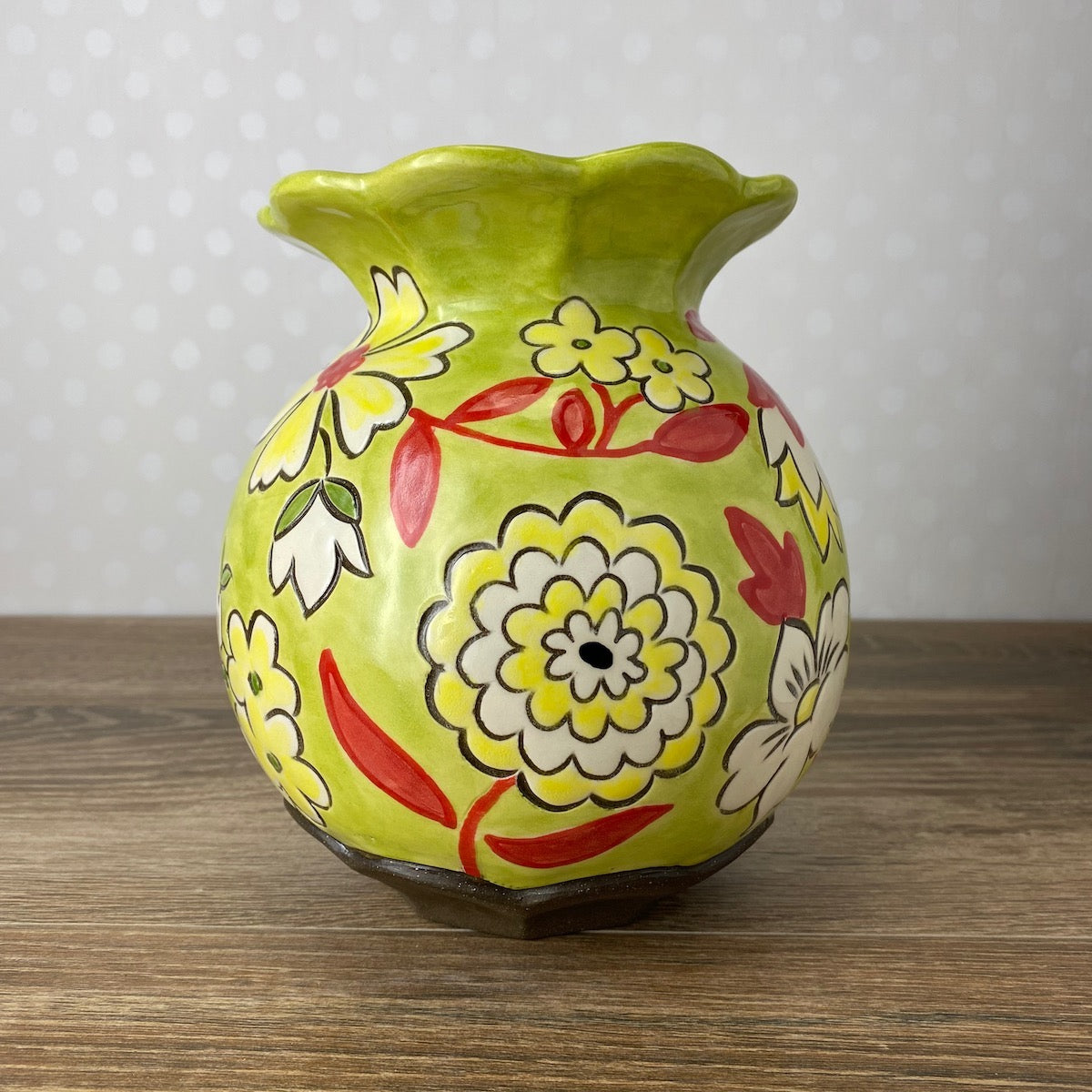 Chartreuse Globe Vase