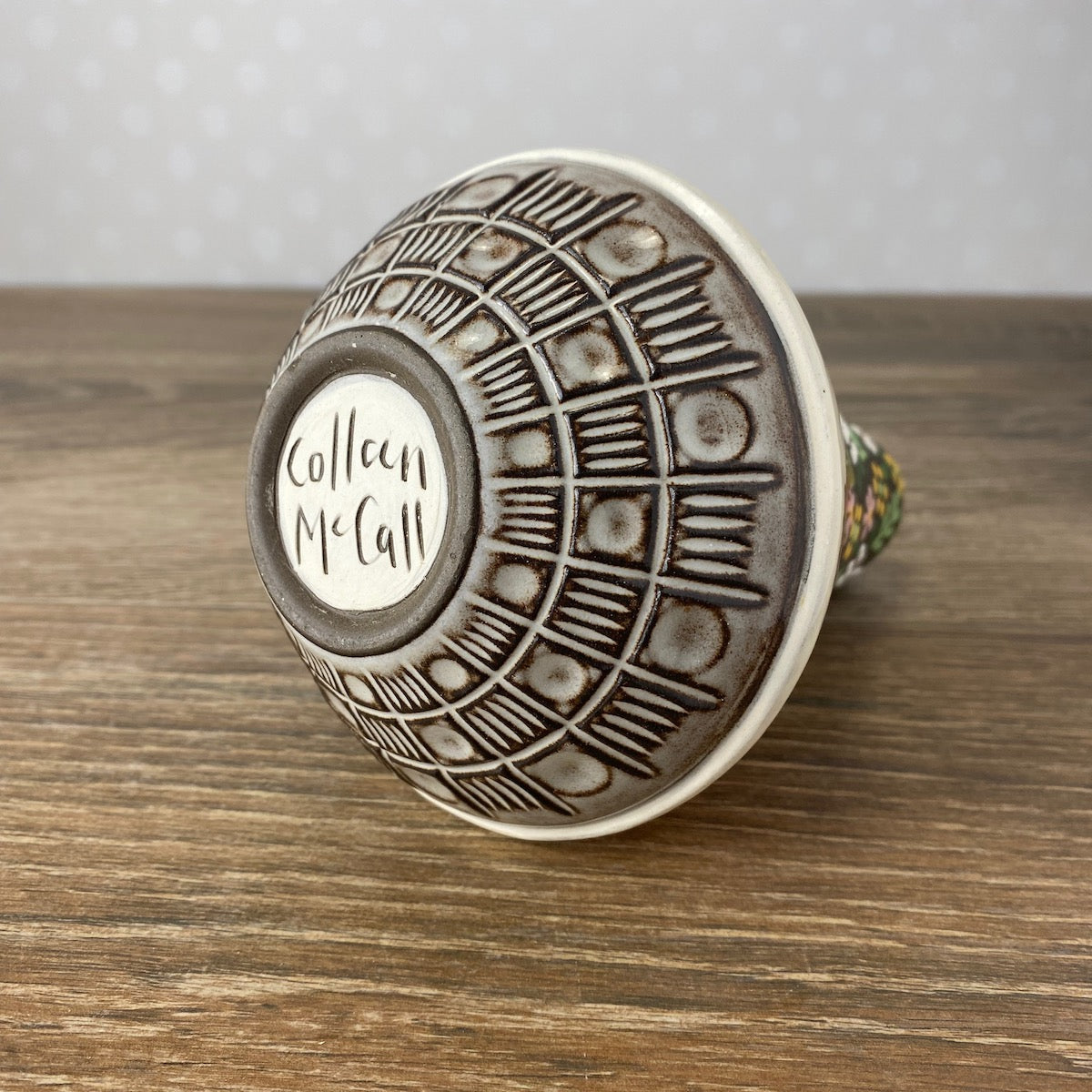 Funnel Vase with Floral Band