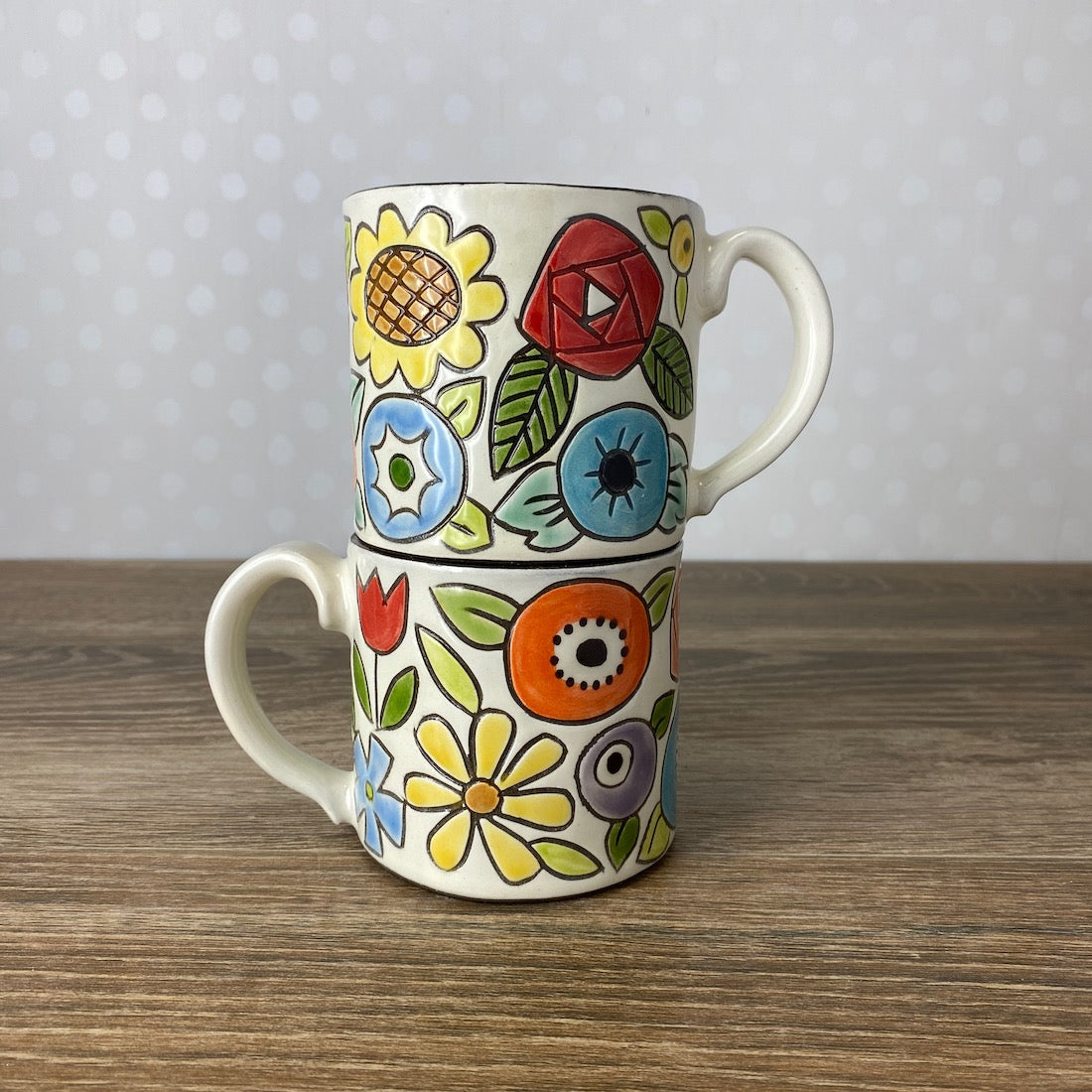 Handpainted Stoneware Mug | Multi-floral