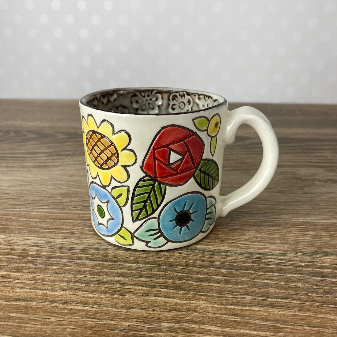 Handpainted Stoneware Mug | Multi-floral