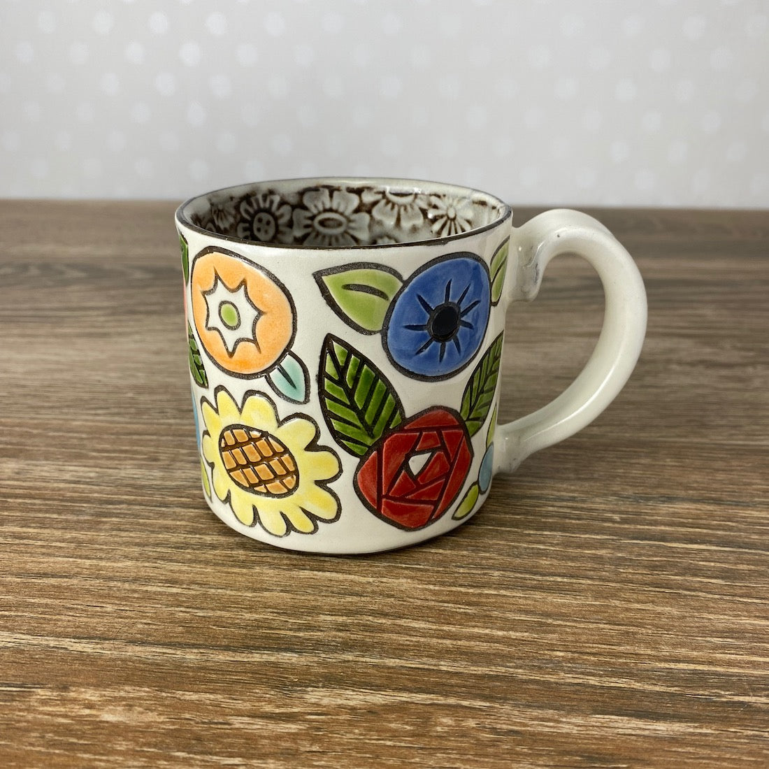 Handpainted Stoneware Mug | Multi-floral