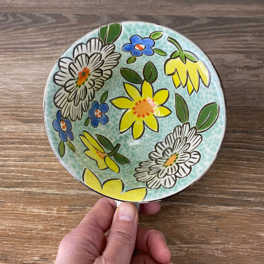 Hand Painted Soup Bowl | Multi-Floral Daffodils