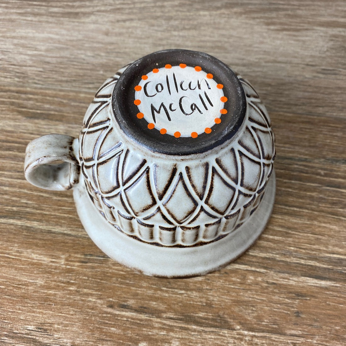 Hand Painted Soup Bowl | Blue Mushrooms