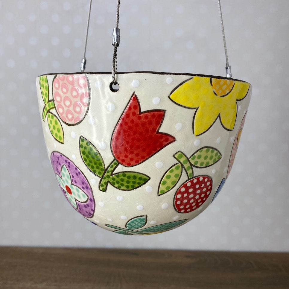 Large Stoneware Hanging Planter | 7 inch | Assorted