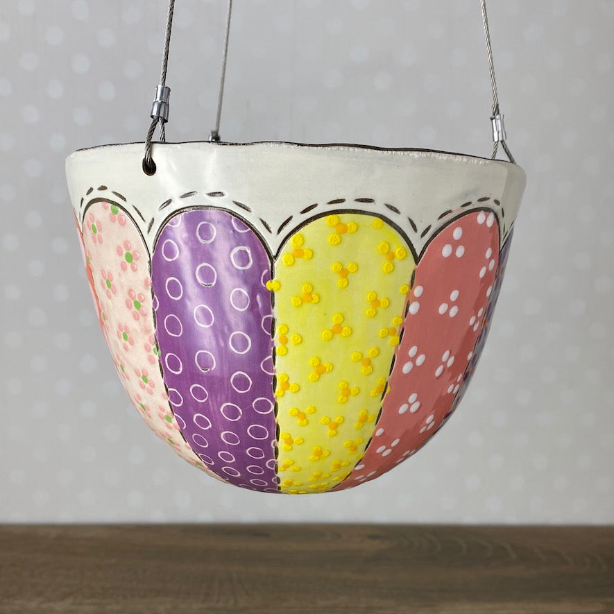 Large Stoneware Hanging Planter | 7 inch | Assorted