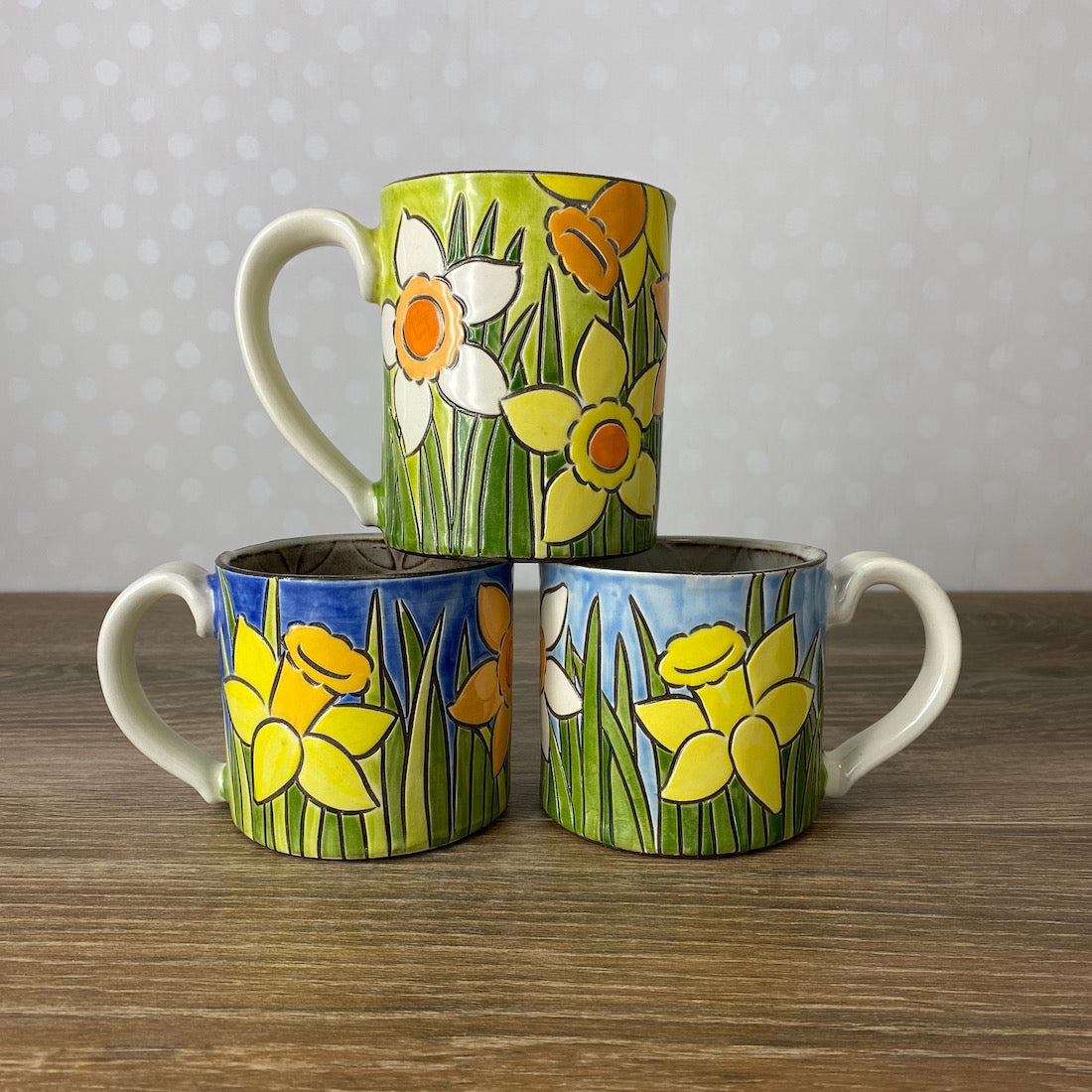 Vintage Floral Daffodil Mug