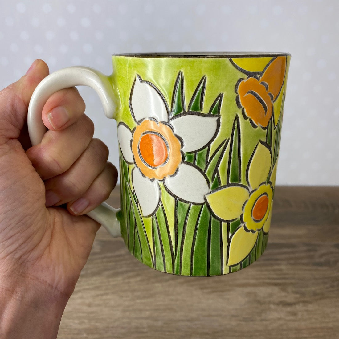 Vintage Floral Daffodil Mug
