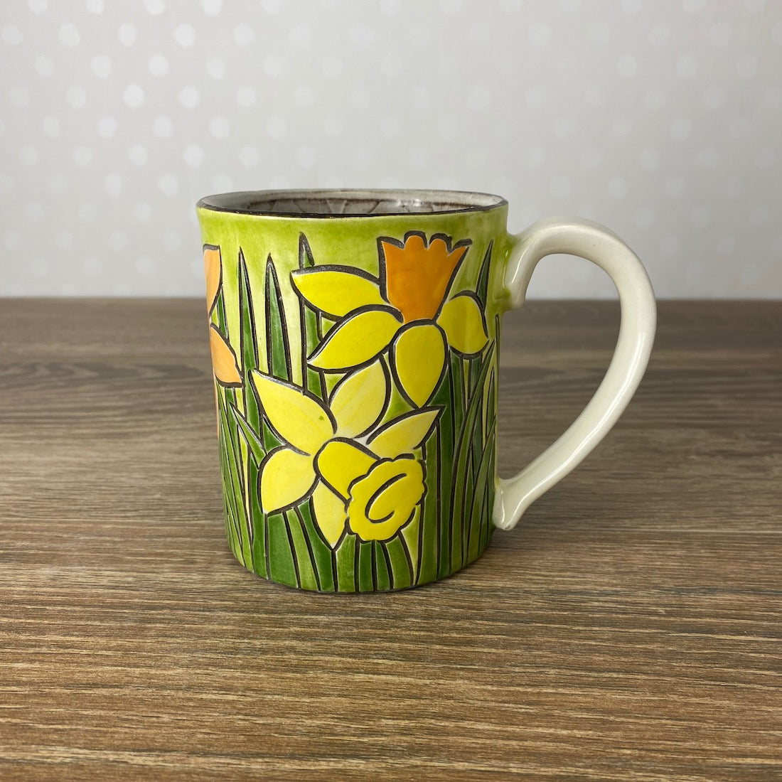 Vintage Floral Daffodil Mug