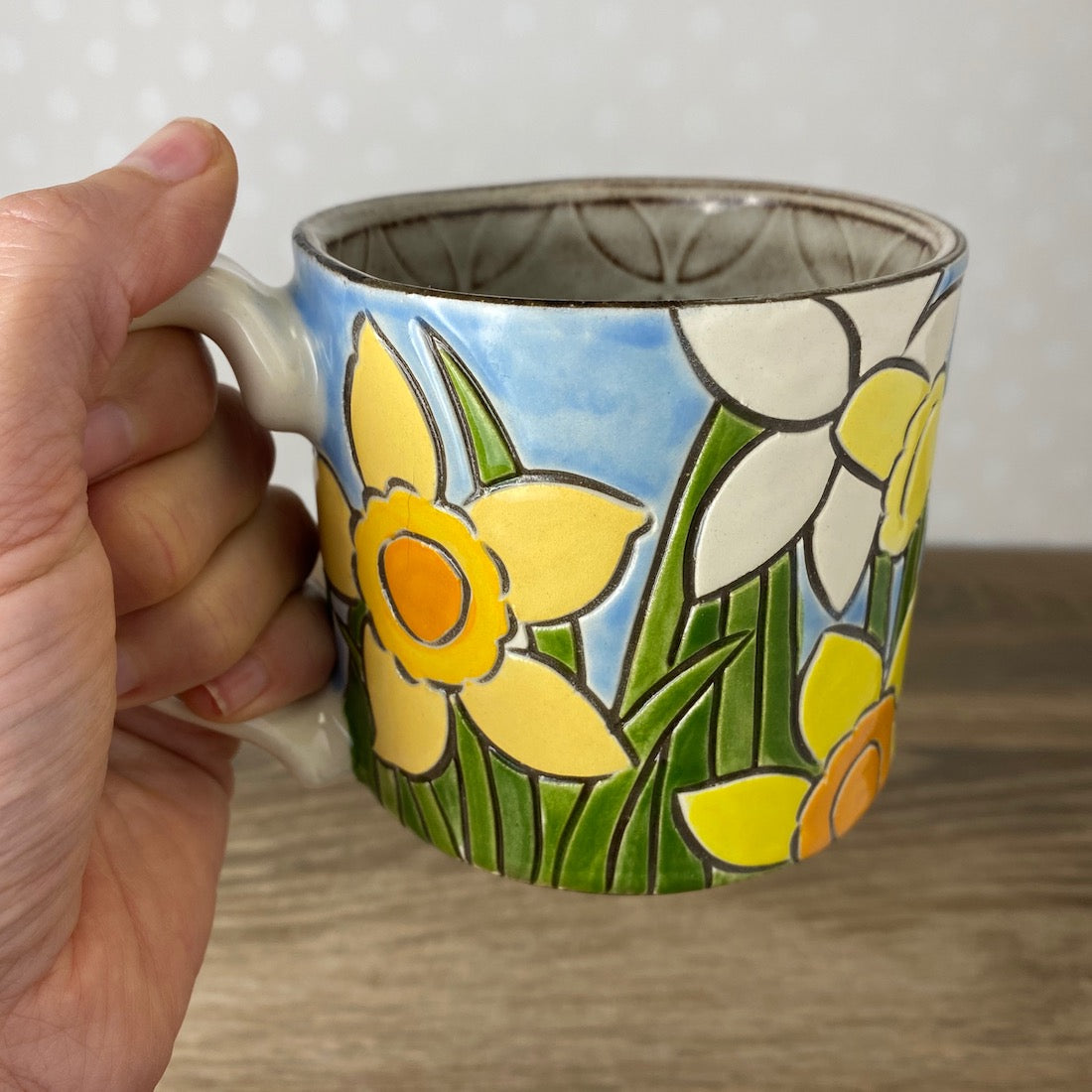 Vintage Floral Daffodil Mug