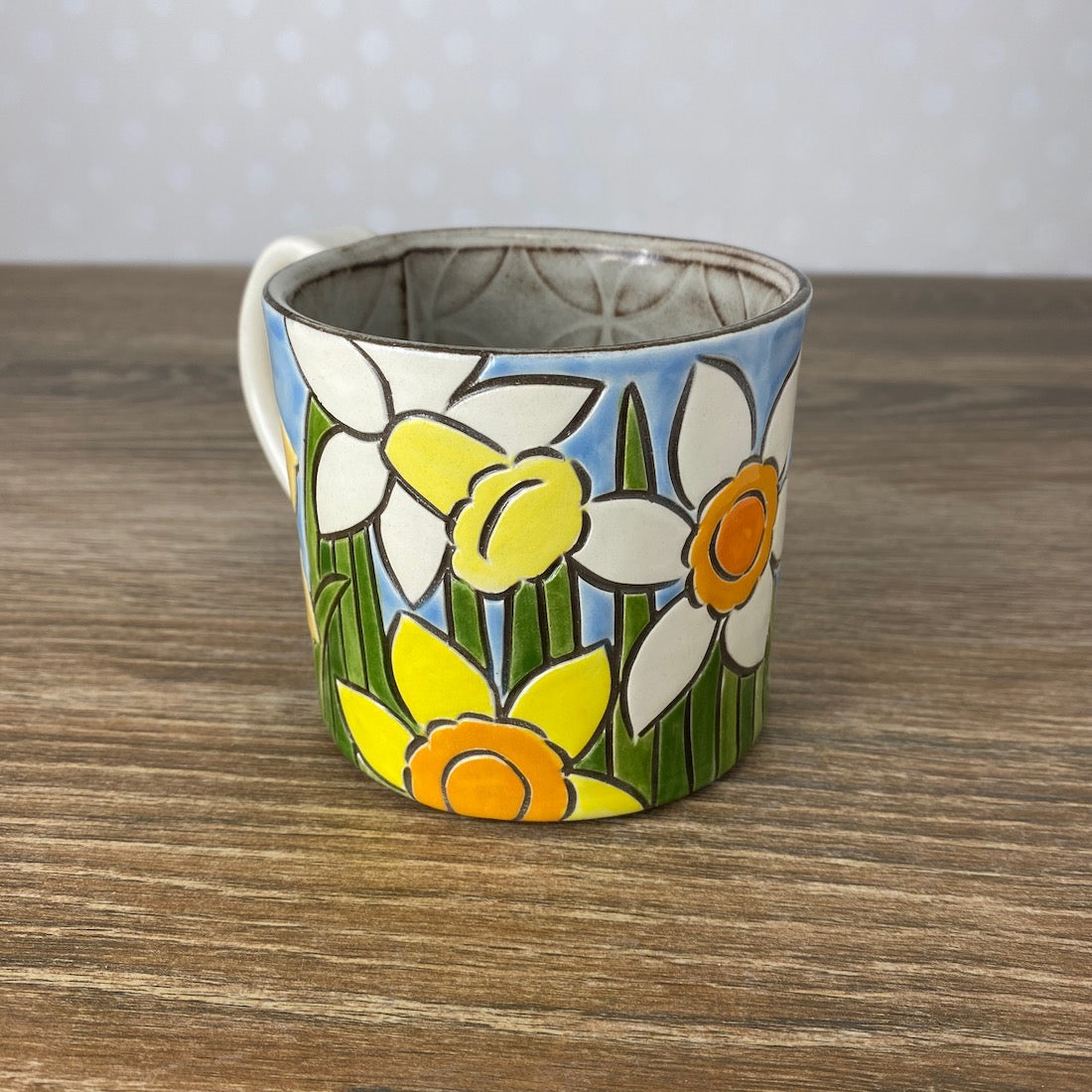 Vintage Floral Daffodil Mug