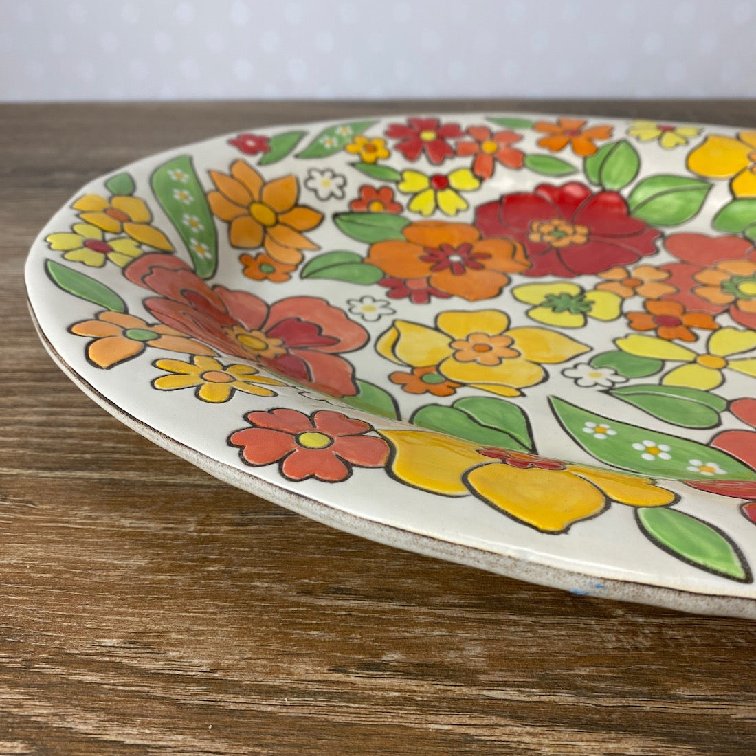 Hand Painted Basket Platter