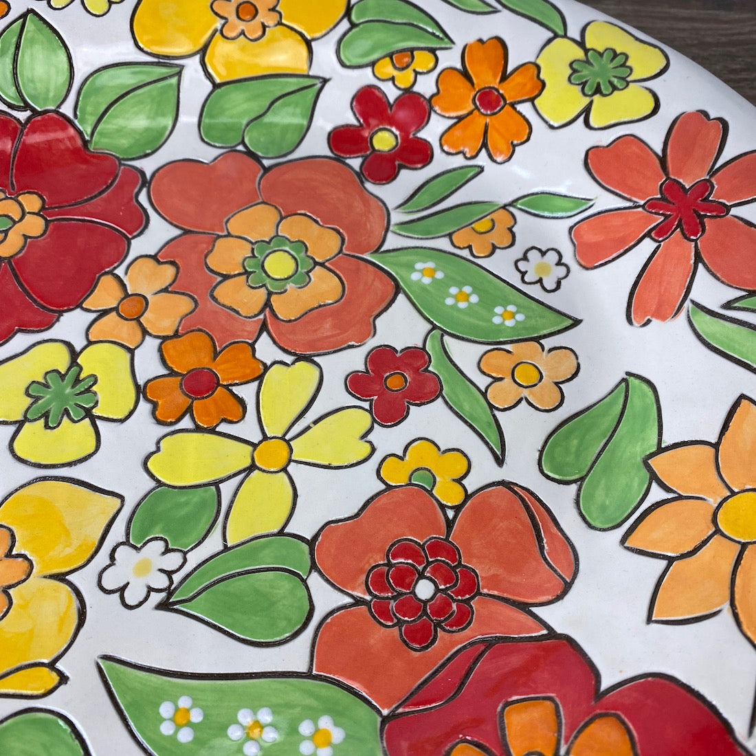 Hand Painted Basket Platter