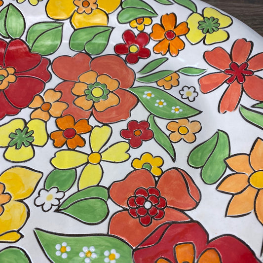 Hand Painted Basket Platter