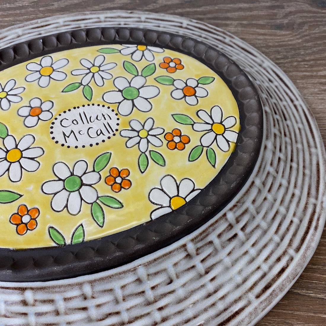 Hand Painted Basket Platter