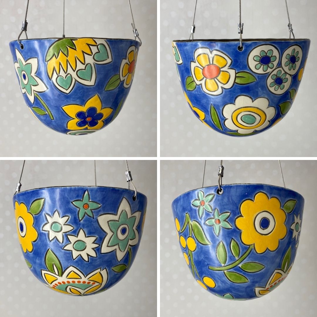 Large Stoneware Hanging Planter | 7 inch | Assorted