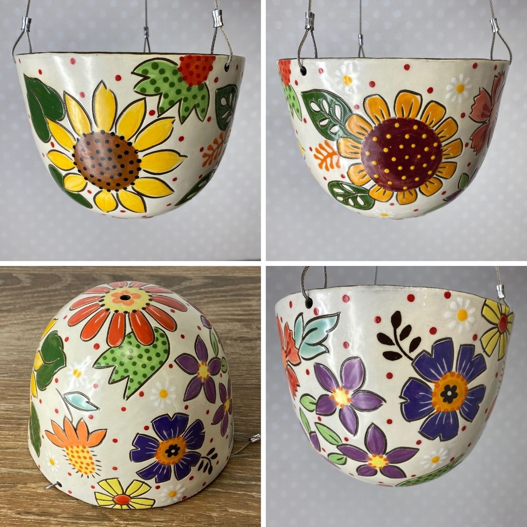 Large Stoneware Hanging Planter | 7 inch | Assorted