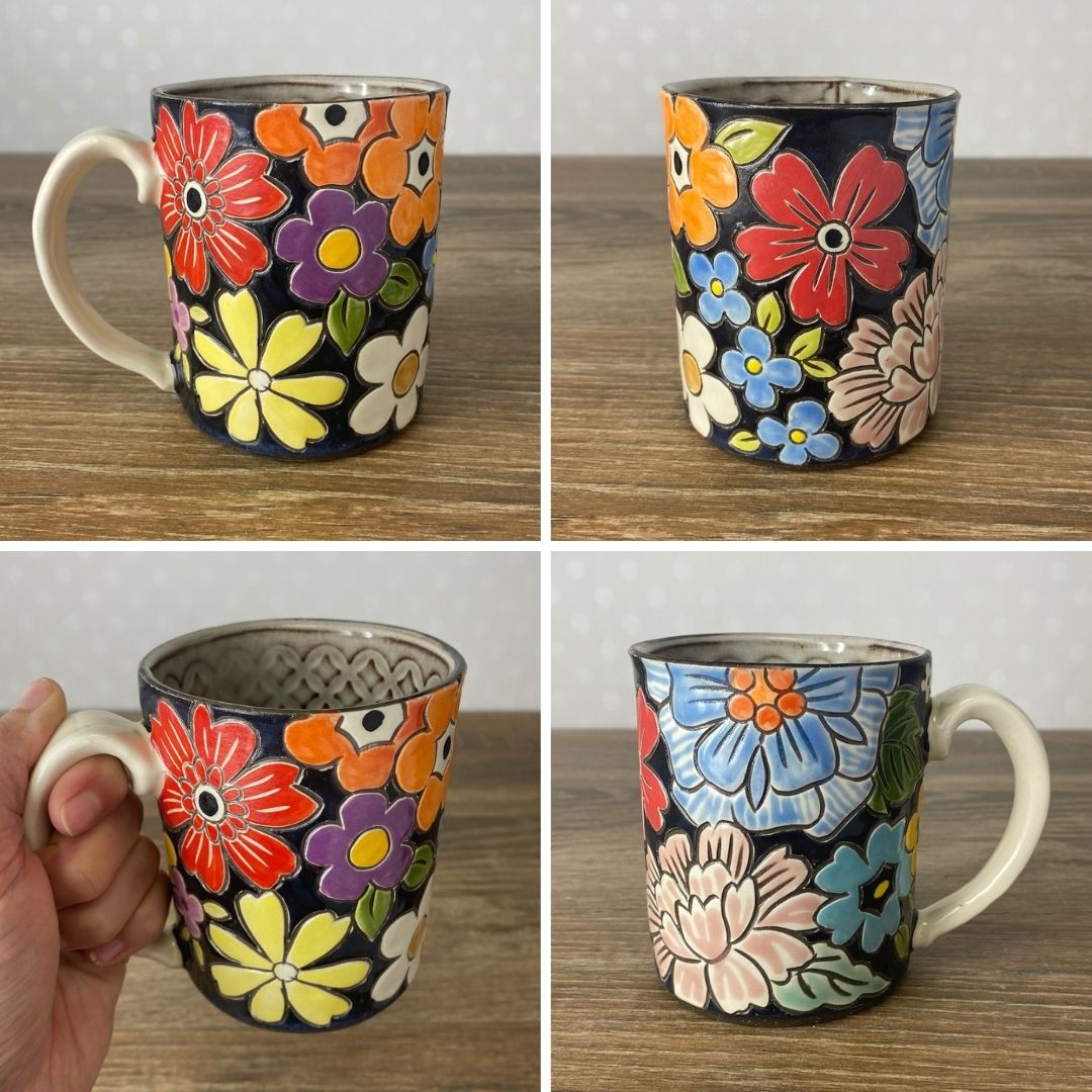 Handpainted Stoneware Mug | Multi-floral