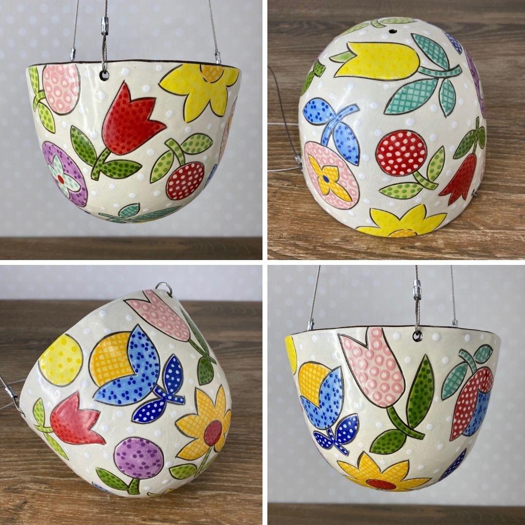 Large Stoneware Hanging Planter | 7 inch | Assorted