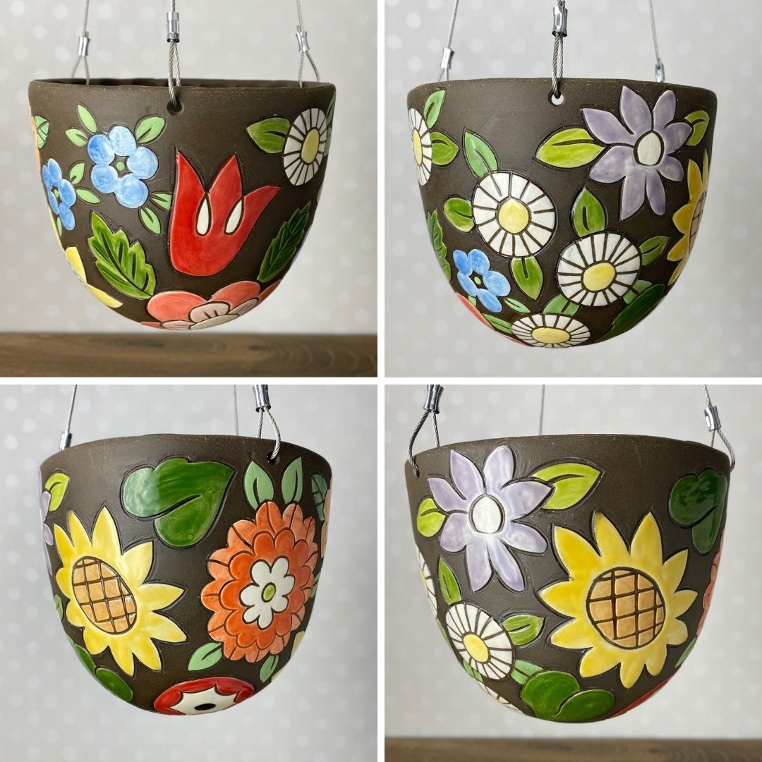 7 inch hanging planter Handmade Stoneware Hanging Planter in Medium – Colleen McCall Ceramics