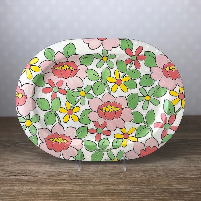 Vintage Floral Platter