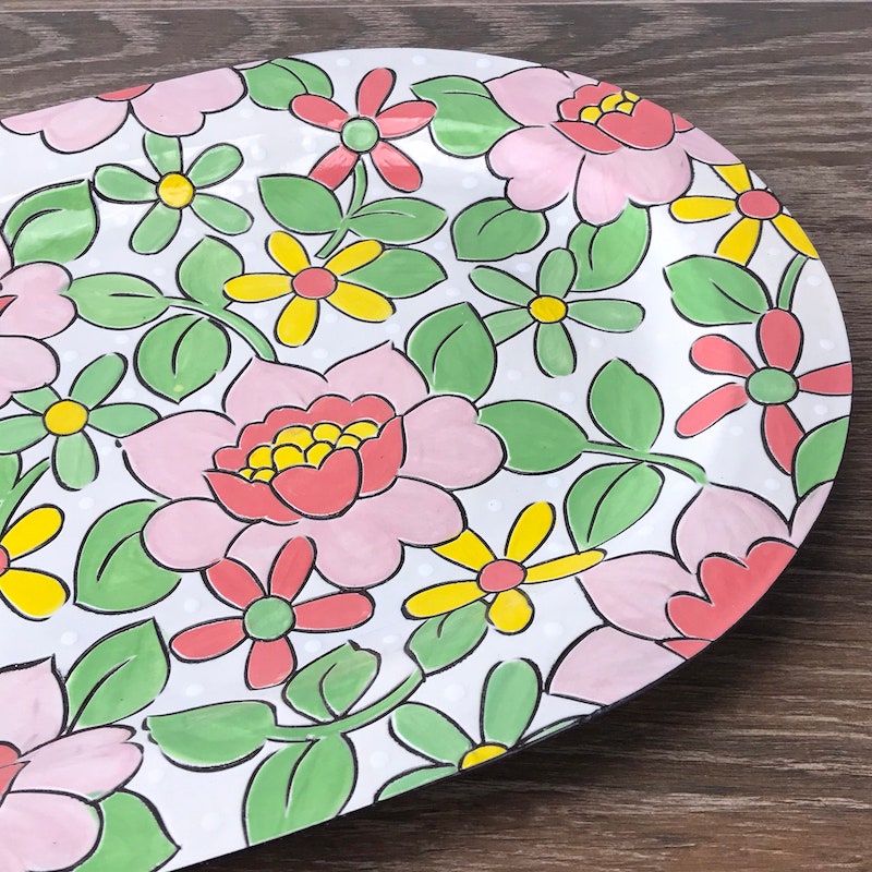 Vintage Floral Platter